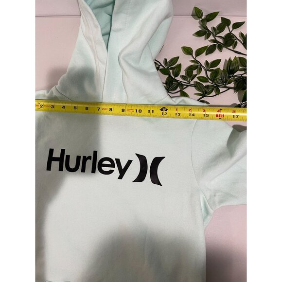Hurley Youth Large Mint Green Hoodie Sweatshirt With Front Pocket & Logo Design - Picture 10 of 13